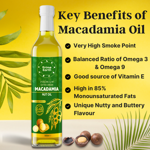 Cold Pressed Extra Virgin Macadamia Nut Oil 500ml (x2 pack) - Prime Earth Foods 