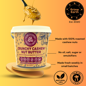 Crunchy Cashew Nut Butter 1kg - Prime Earth Foods 
