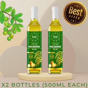 Cold Pressed Extra Virgin Macadamia Nut Oil 500ml (x2 pack) - Prime Earth Foods 