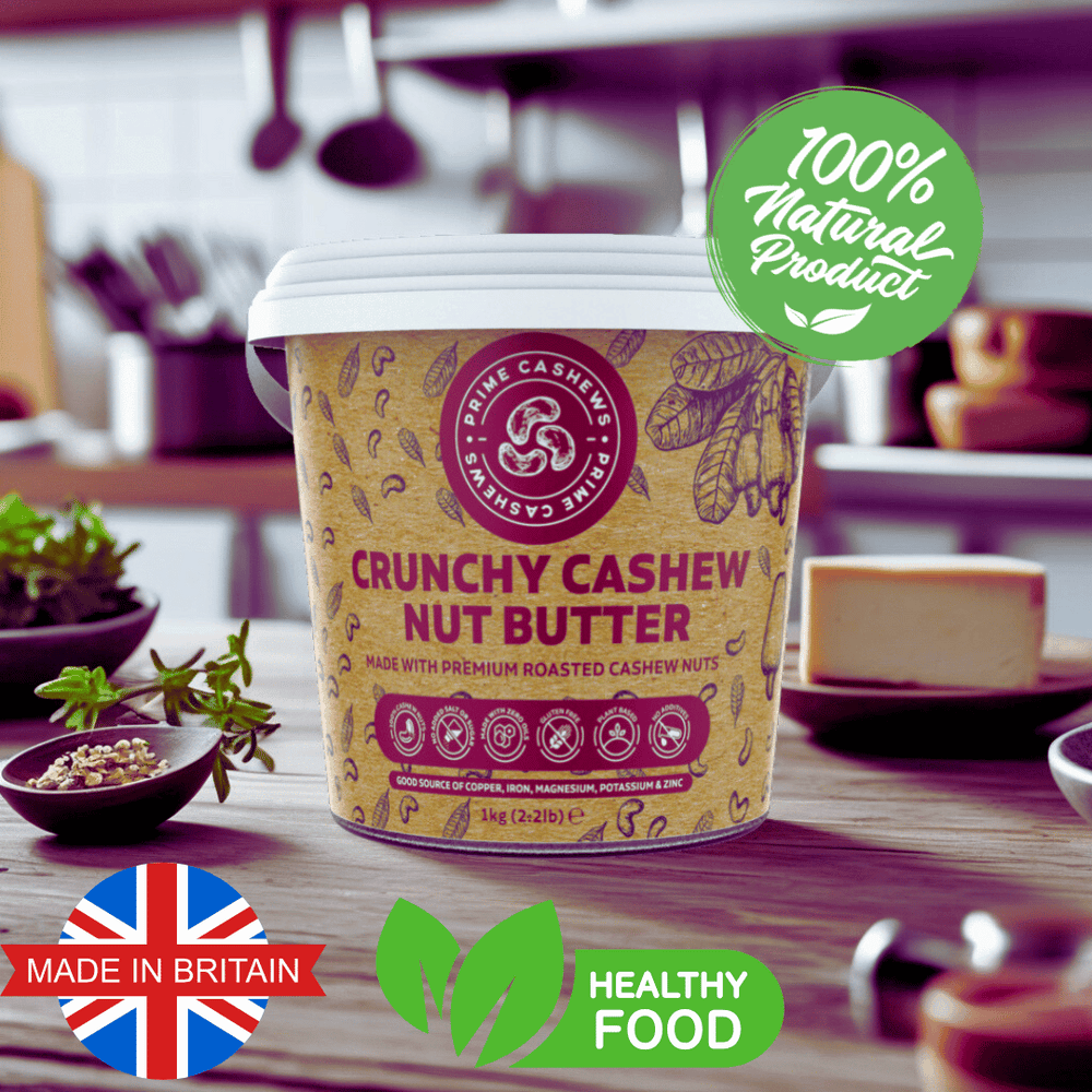 Crunchy Cashew Nut Butter 1kg - Prime Earth Foods 