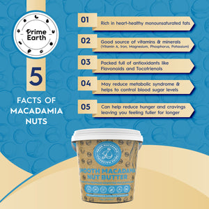 Smooth Macadamia Nut Butter 1kg - Prime Earth Foods 