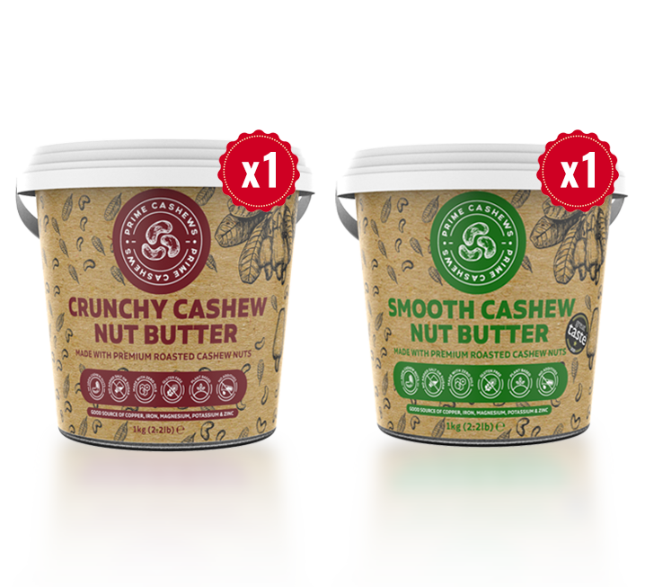 Smooth & Crunchy Cashew Butter Bundle - Prime Earth Foods 